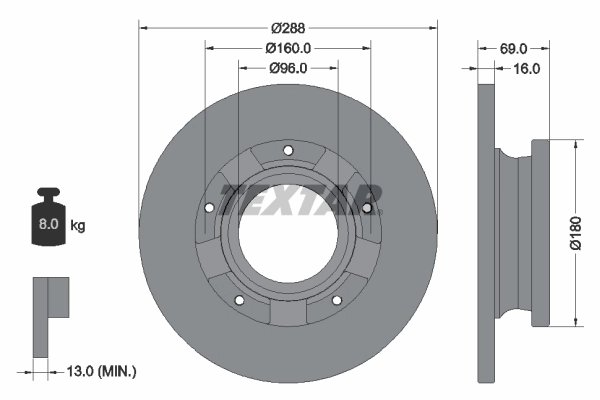 DISC FRANA TEXTAR 92316903 - Compatibil cu FORD, FORD AUSTRALIA