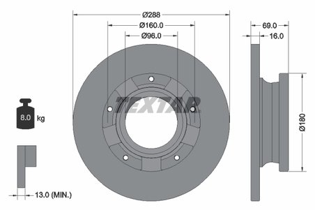 DISC FRANA TEXTAR 92316903 - Compatibil cu FORD, FORD AUSTRALIA