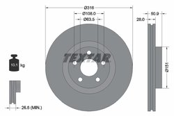 DISC FRANA TEXTAR 92317203 - Compatibil cu FORD, FORD (CHANGAN)