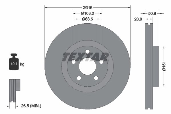Disc frana Textar 92317203