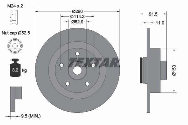DISC FRANA TEXTAR 92317603 - Compatibil cu RENAULT