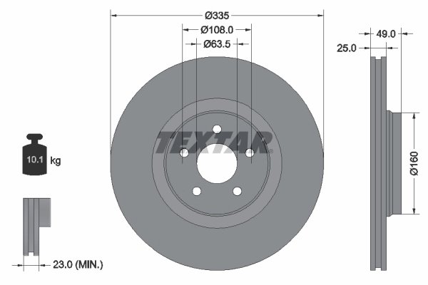 DISC FRANA TEXTAR 92317805 - Compatibil cu FORD, FORD AUSTRALIA, LINCOLN