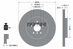 DISC FRANA TEXTAR 92318105 - Compatibil cu JAGUAR, JAGUAR (CHERY)