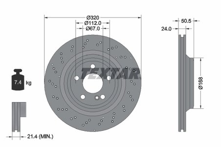 DISC FRANA TEXTAR 92317505 - Compatibil cu MERCEDES-BENZ