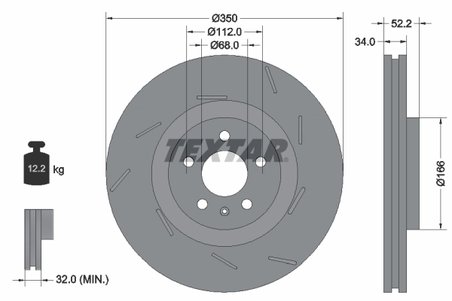 DISC FRANA TEXTAR 92319105 - Compatibil cu PORSCHE
