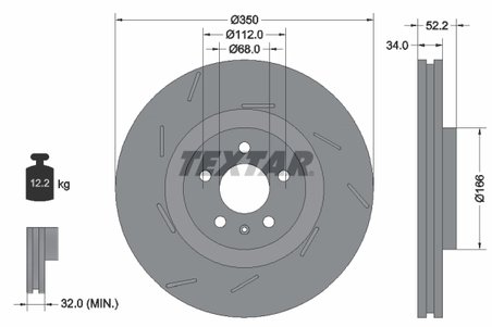 DISC FRANA TEXTAR 92319005 - Compatibil cu PORSCHE