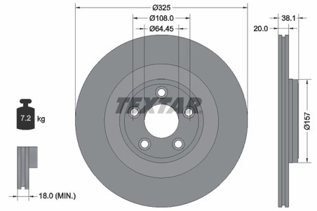 DISC FRANA TEXTAR 92319905 - Compatibil cu JAGUAR