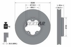 DISC FRANA TEXTAR 92320303 - Compatibil cu FORD