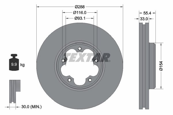 DISC FRANA TEXTAR 92320303 - Compatibil cu FORD