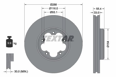 DISC FRANA TEXTAR 92320303 - Compatibil cu FORD