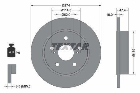 DISC FRANA TEXTAR 92321103 - Compatibil cu SUZUKI, TOYOTA