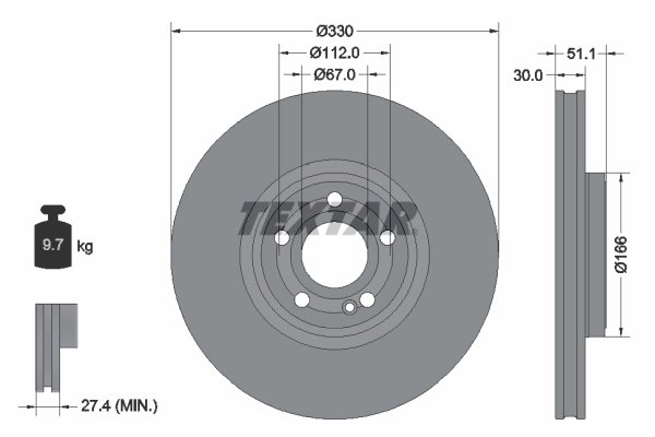 Disc frana Textar 92323305