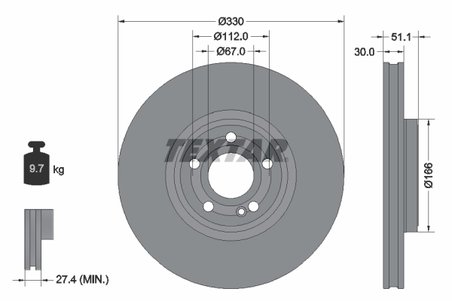 Disc frana Textar 92323305