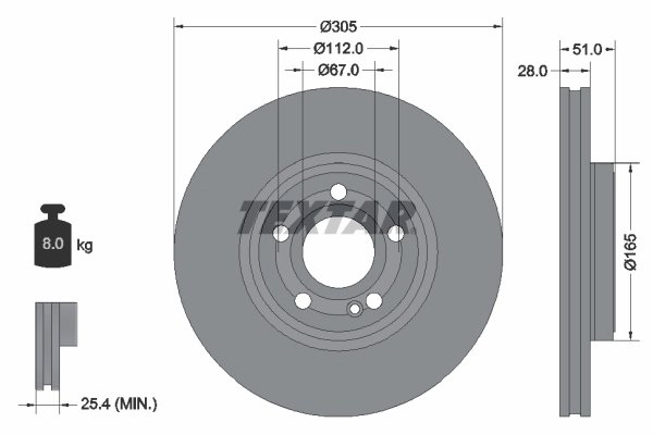 DISC FRANA TEXTAR 92323405 - Compatibil cu MERCEDES-BENZ, MERCEDES-BENZ (BBDC)
