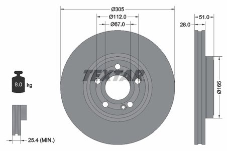 DISC FRANA TEXTAR 92323405 - Compatibil cu MERCEDES-BENZ, MERCEDES-BENZ (BBDC)