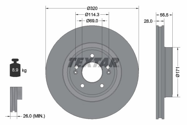 Disc frana Textar 92323605