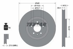 DISC FRANA TEXTAR 92323705 - Compatibil cu BUICK (SGM), HOLDEN, OPEL, VAUXHALL