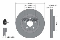 DISC FRANA TEXTAR 92323905 - Compatibil cu LYNK & CO, VOLVO, VOLVO ASIA