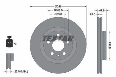 DISC FRANA TEXTAR 92323905 - Compatibil cu LYNK & CO, VOLVO, VOLVO ASIA