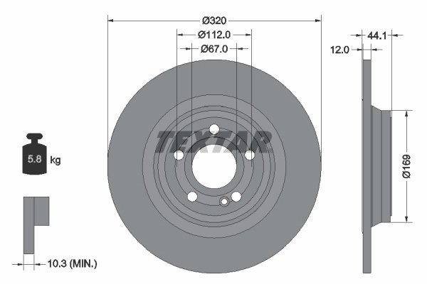 DISC FRANA TEXTAR 92324303 - Compatibil cu MERCEDES-BENZ, MERCEDES-BENZ (BBDC)