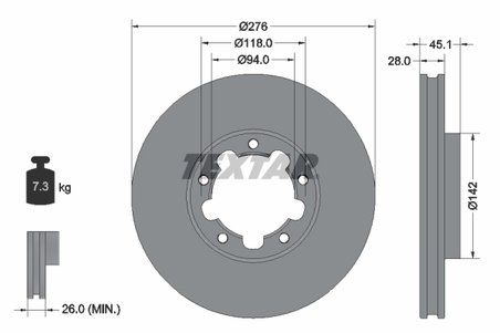 DISC FRANA TEXTAR 92324003 - Compatibil cu NISSAN, RENAULT TRUCKS