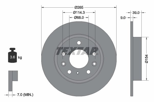 DISC FRANA TEXTAR 92324703 - Compatibil cu MAZDA