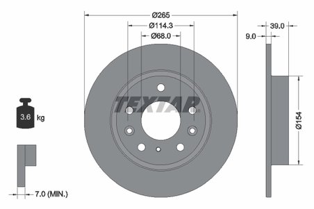 DISC FRANA TEXTAR 92324703 - Compatibil cu MAZDA