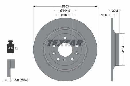 DISC FRANA TEXTAR 92324803 - Compatibil cu MAZDA