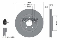 DISC FRANA TEXTAR 92324903 - Compatibil cu KG MOBILITY, SSANGYONG