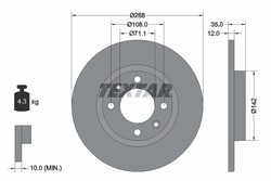 DISC FRANA TEXTAR 92325903 - Compatibil cu CITROEN, DS, OPEL, PEUGEOT, VAUXHALL