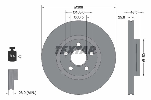 DISC FRANA TEXTAR 92326003 - Compatibil cu FORD