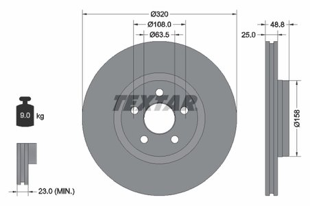 DISC FRANA TEXTAR 92326103 - Compatibil cu FORD