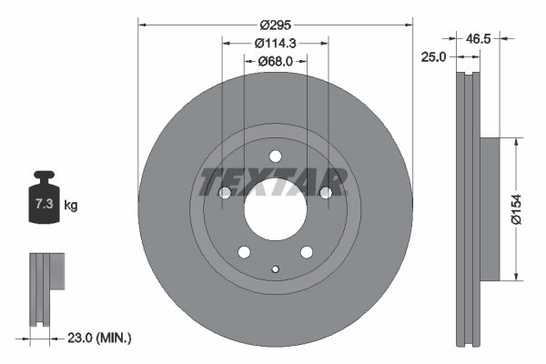 DISC FRANA TEXTAR 92326203 - Compatibil cu MAZDA