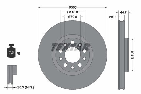 DISC FRANA TEXTAR 92326305 - Compatibil cu ALFA ROMEO
