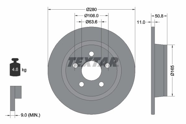 DISC FRANA TEXTAR 92326403 - Compatibil cu FORD