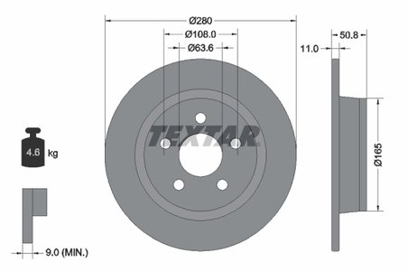 DISC FRANA TEXTAR 92326403 - Compatibil cu FORD