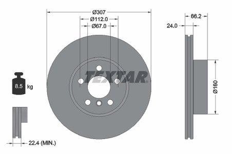 DISC FRANA TEXTAR 92326805 - Compatibil cu BMW, BMW (BRILLIANCE)