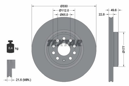 DISC FRANA TEXTAR 92327103 - Compatibil cu CUPRA, VW