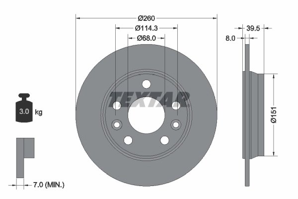 DISC FRANA TEXTAR 92327203 - Compatibil cu RENAULT