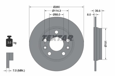 DISC FRANA TEXTAR 92327203 - Compatibil cu RENAULT