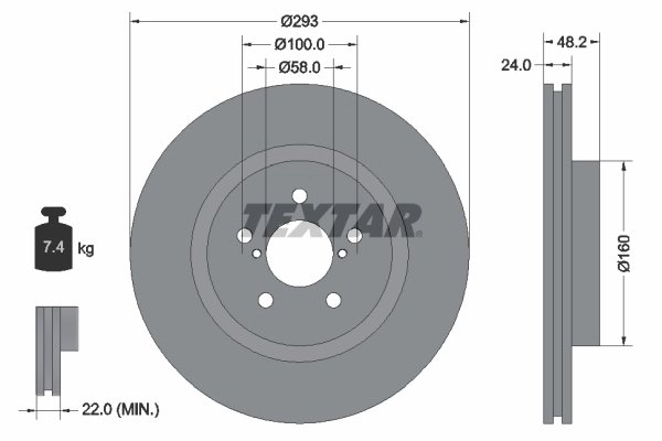 DISC FRANA TEXTAR 92327603 - Compatibil cu SUBARU