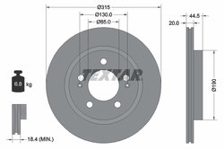 DISC FRANA TEXTAR 92332903 - Compatibil cu KG MOBILITY, SSANGYONG
