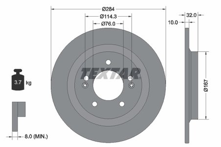DISC FRANA TEXTAR 92333303 - Compatibil cu HYUNDAI, HYUNDAI (BEIJING), KIA, KIA (DYK)