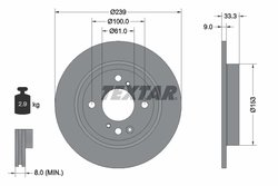DISC FRANA TEXTAR 92333903 - Compatibil cu HONDA
