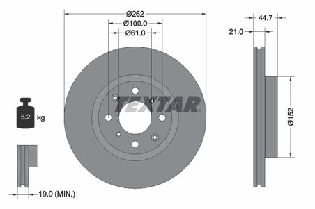 DISC FRANA TEXTAR 92334003 - Compatibil cu HONDA