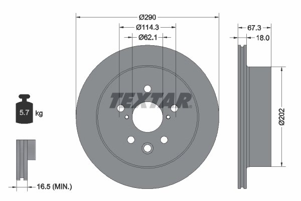 DISC FRANA TEXTAR 92334403 - Compatibil cu LEXUS