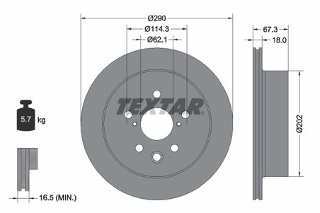 DISC FRANA TEXTAR 92334403 - Compatibil cu LEXUS