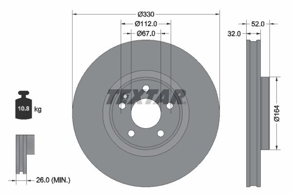 DISC FRANA TEXTAR 92334903 - Compatibil cu MERCEDES-BENZ