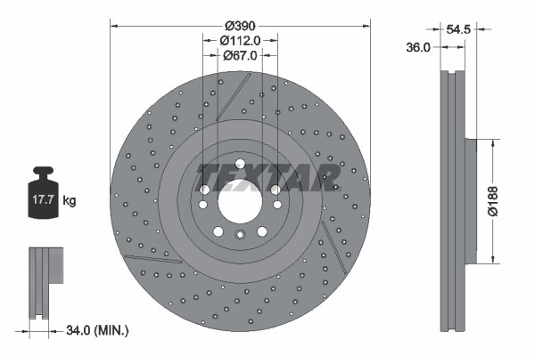 Disc frana Textar 92337005