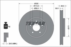 DISC FRANA TEXTAR 92337103 - Compatibil cu HYUNDAI, KIA